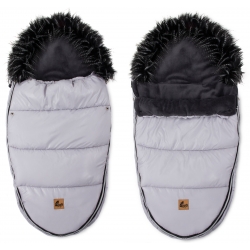 ŚPIWOREK do wózka FUTRO plusz SILVER długość 95 CM